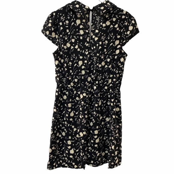 TRIXXI Dress Size Large Floral Black Ivory Rayon - Picture 2 of 11